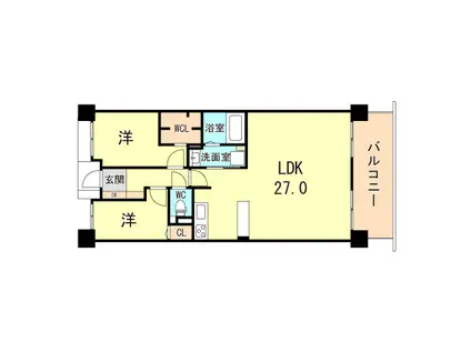 西宮マリナパークシティ・桜のまち3番館(2LDK/2階)の間取り写真