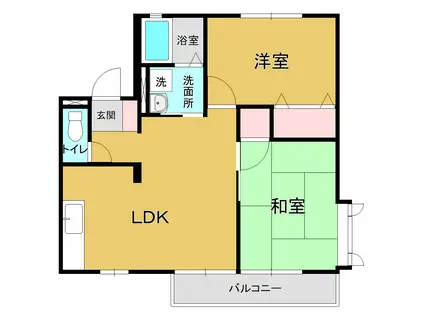 ラ メルベイユC(2LDK/1階)の間取り写真