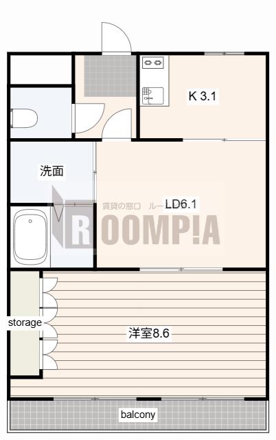プライムハイツ(1LDK/2階)の間取り写真
