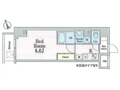 ガーネットロワ(1K/2階)の間取り写真