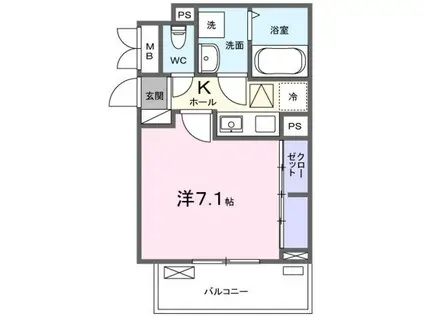 オーレヴィア(1K/2階)の間取り写真