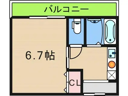 ハイツ聖天坂(1K/1階)の間取り写真