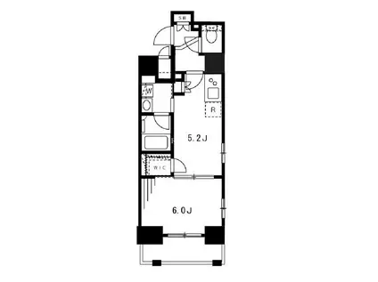 エステムプラザ芝公園(1DK/15階)の間取り写真