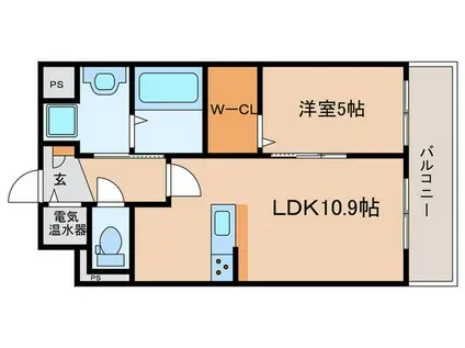 マンション須藤V(1LDK/1階)の間取り写真