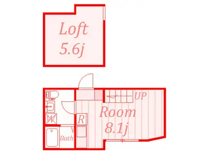 ウインドビュー戸塚(ワンルーム/2階)の間取り写真