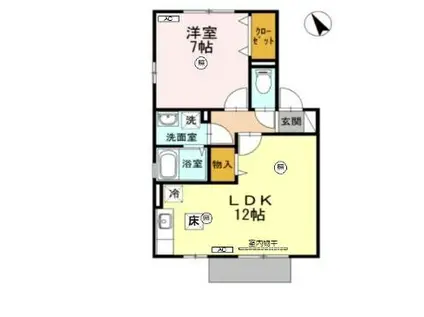 エンゼルロード C(1LDK/1階)の間取り写真