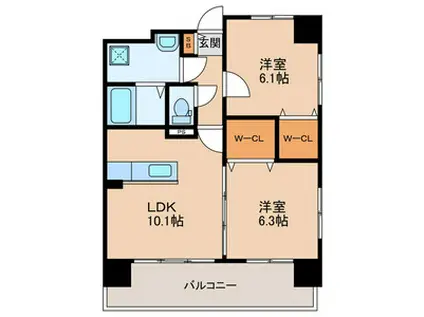 地下鉄箱崎線 貝塚駅(福岡) 徒歩19分 8階建 新築(2LDK/4階)の間取り写真