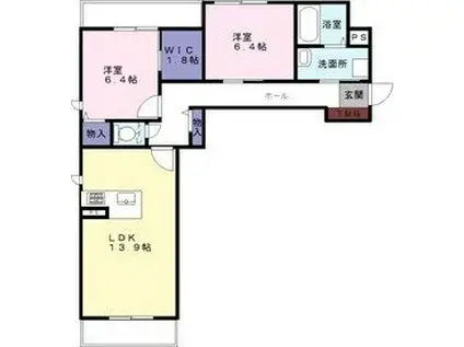 エミネンス(2LDK/2階)の間取り写真