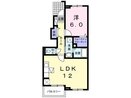 フォーリストK(1LDK/1階)の間取り写真