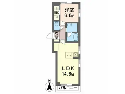 ベレオ赤木 HL(1LDK/3階)の間取り写真