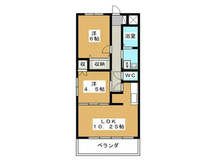 マンションコンセルジュ(2LDK/6階)の間取り写真