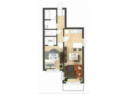 ドルチェ大森(1LDK/1階)の間取り写真