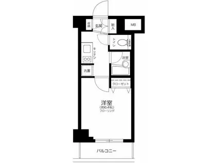 パセオ・ラルゴ(1K/4階)の間取り写真