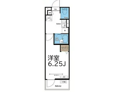 ファミーユ入江(1K/1階)の間取り写真