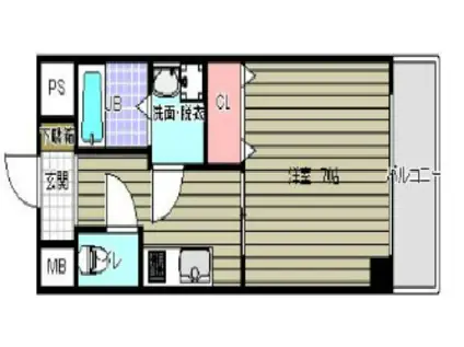 ゼファー東大阪(1K/8階)の間取り写真