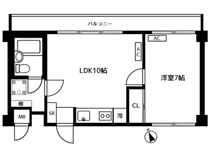 代々木大山パインクレスト(1LDK/2階)の間取り写真