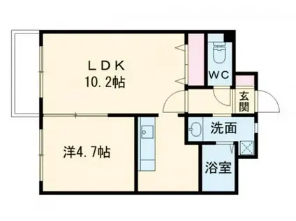 T-FLAT58(1LDK/4階)の間取り写真