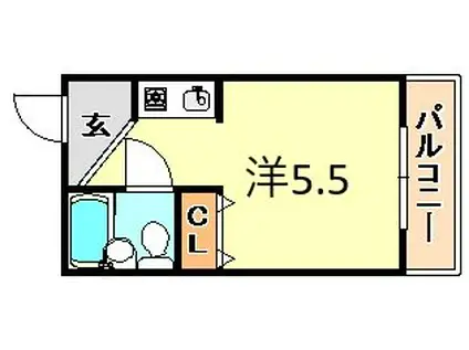 カーサ・パラマウント(ワンルーム/3階)の間取り写真