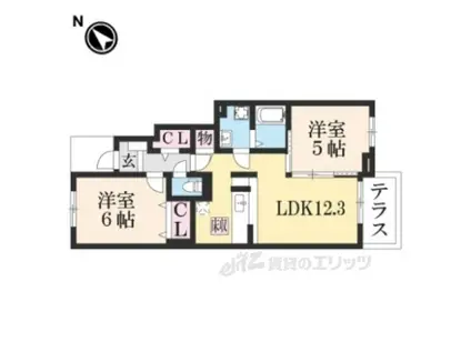 ブライトンコート(2LDK/1階)の間取り写真