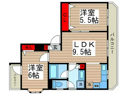 JLBグランエクリュ南行徳(2LDK/2階)の間取り写真
