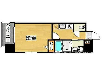 エンクレスト吉塚(1K/6階)の間取り写真