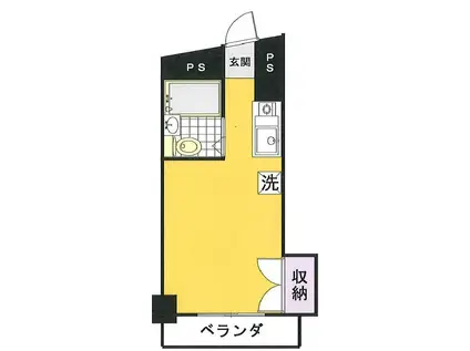 ハイムタキ(ワンルーム/2階)の間取り写真