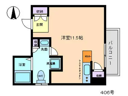 コーポモントレー(ワンルーム/4階)の間取り写真