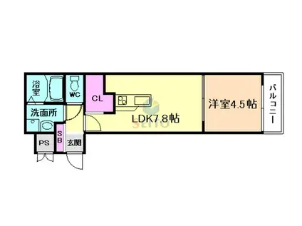 パロス豊中曽根(1LDK/2階)の間取り写真