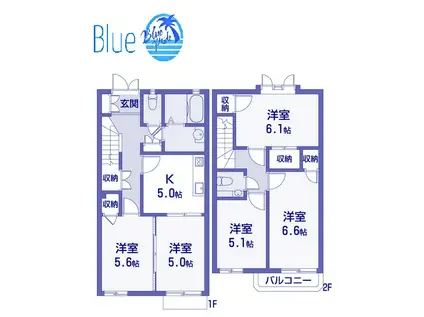 ハルモニー鵠沼A(5K/1階)の間取り写真