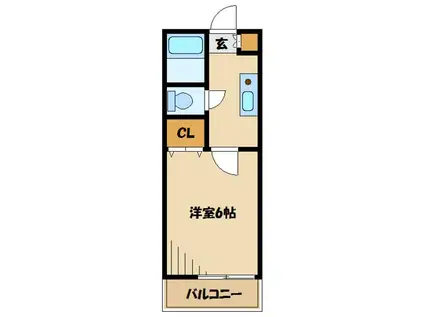 ランドペアハイムA(1K/2階)の間取り写真