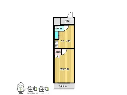 ヤング宮上(1K/3階)の間取り写真