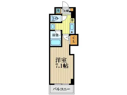第7千代鶴ビル(1K/8階)の間取り写真