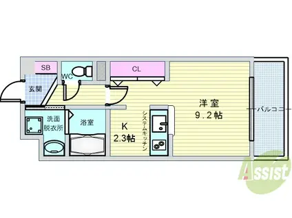 メゾン・ノーブル(ワンルーム/2階)の間取り写真