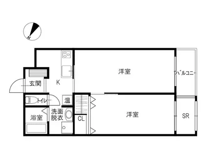 アイビーシーズン(2K/2階)の間取り写真