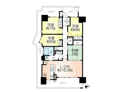 ハピアス西神南(4SLDK/14階)の間取り写真