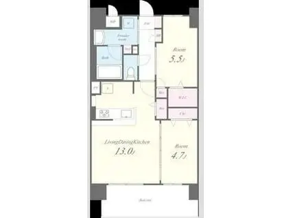 ベイ・グランデ弁天町(2LDK/2階)の間取り写真