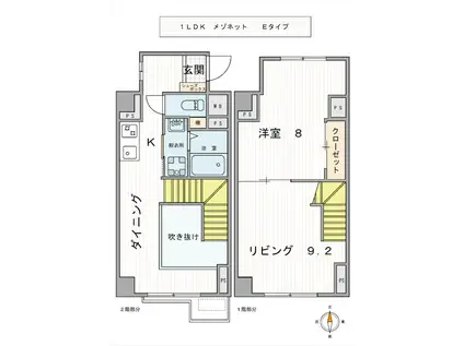 ラ・フェンテ(1LDK/2階)の間取り写真