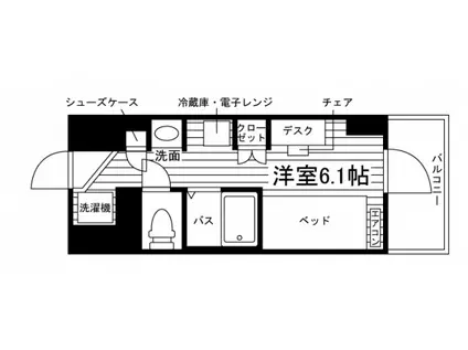 学生会館 CAMPUS TERRACE 新宿百人町(ワンルーム/7階)の間取り写真