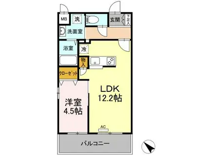 CASA FELICE(1LDK/2階)の間取り写真