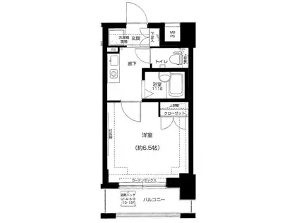 メインステージ門前仲町(1K/5階)の間取り写真