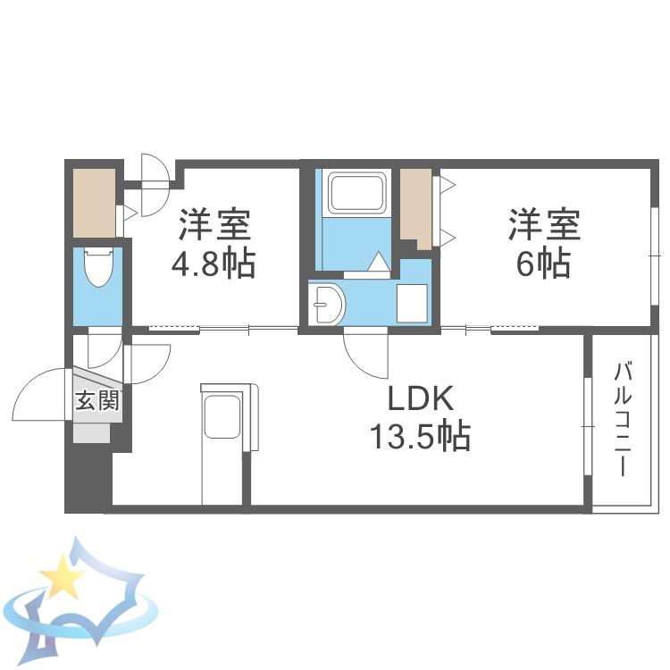 IL LEONE(2LDK/3階)の間取り写真