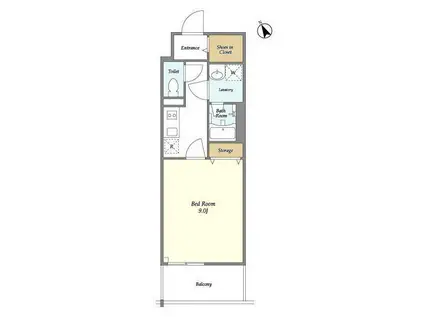 BLUROCK門前仲町(1K/5階)の間取り写真