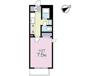 アイシイメゾン(1K/1階)の間取り写真