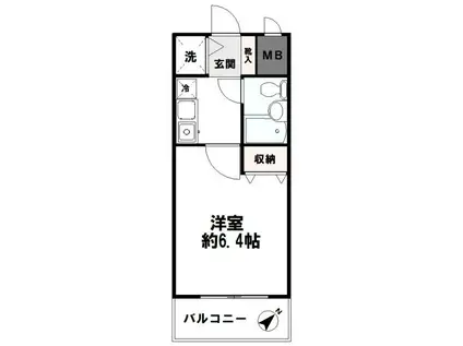 プラネット市ヶ谷(1K/5階)の間取り写真