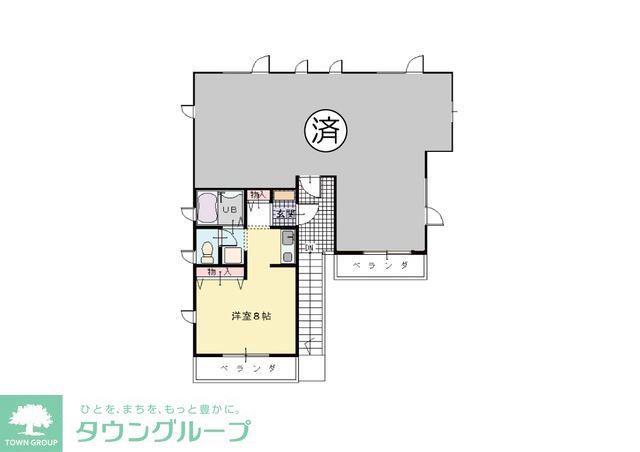 カーサ公園通(1K/2階)の間取り写真