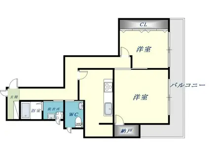 ココアール(1LDK/2階)の間取り写真