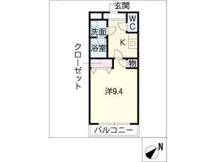 グリーンコートII(1K/2階)の間取り写真