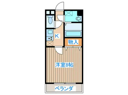 オリンピア宮城野(1K/4階)の間取り写真