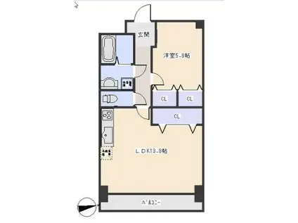 VERDE COLLINA(1LDK/7階)の間取り写真