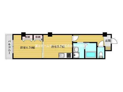 グランツあびこIII(1DK/1階)の間取り写真